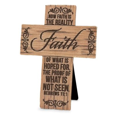 More information on Wood Grain Cross Faith - Now Faith Is The Reality